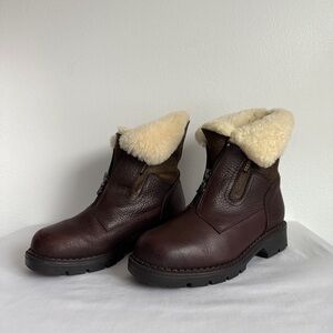 Blondo Shoes Brown Leather And 100% Virgin Wool Lined Boots Size 7.5
